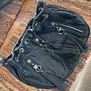 B. Makowsky Black Leather Purse